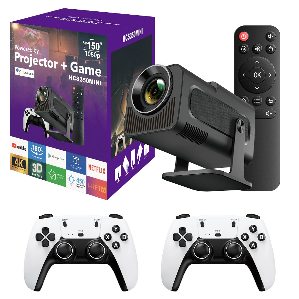New HCS350MINI Game Projector Android Allwinner H713 Supports 4K HD Projection Game Console