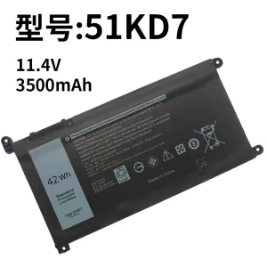 Compatible with Dell 51KD7 Chromebook 11 3180/3189 Y07HK P26T Laptop Battery