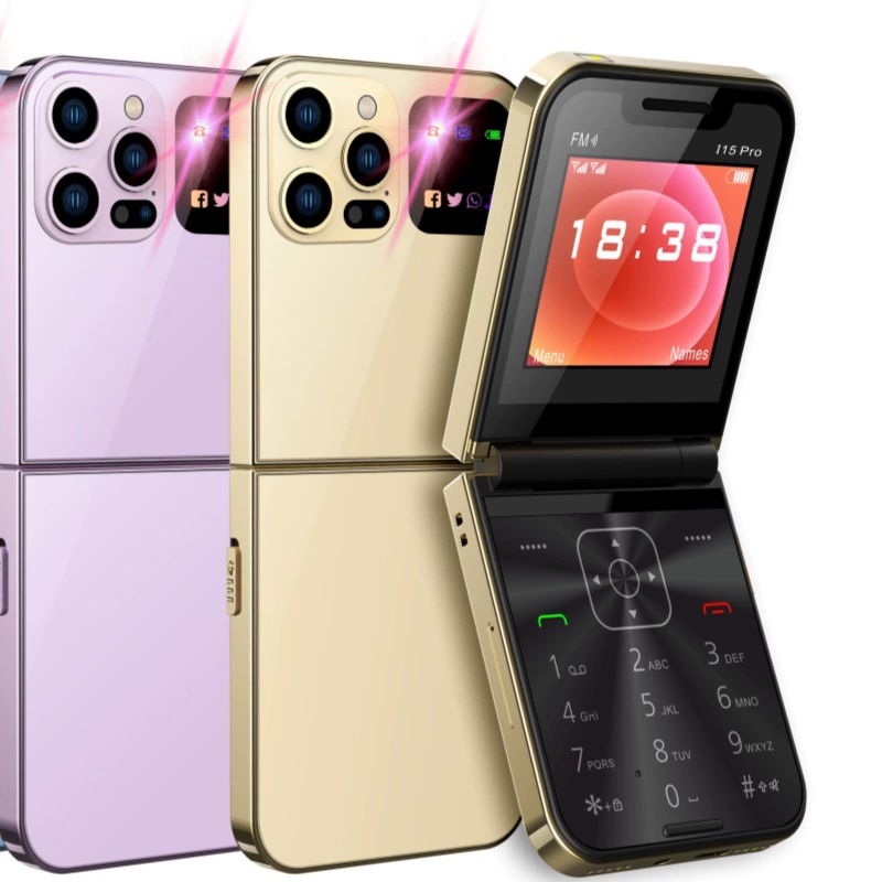 Cross-border Export Mobile i15 Pro Dual SIM Non-smart Flip Phone Keypad Elderly 2G Phone